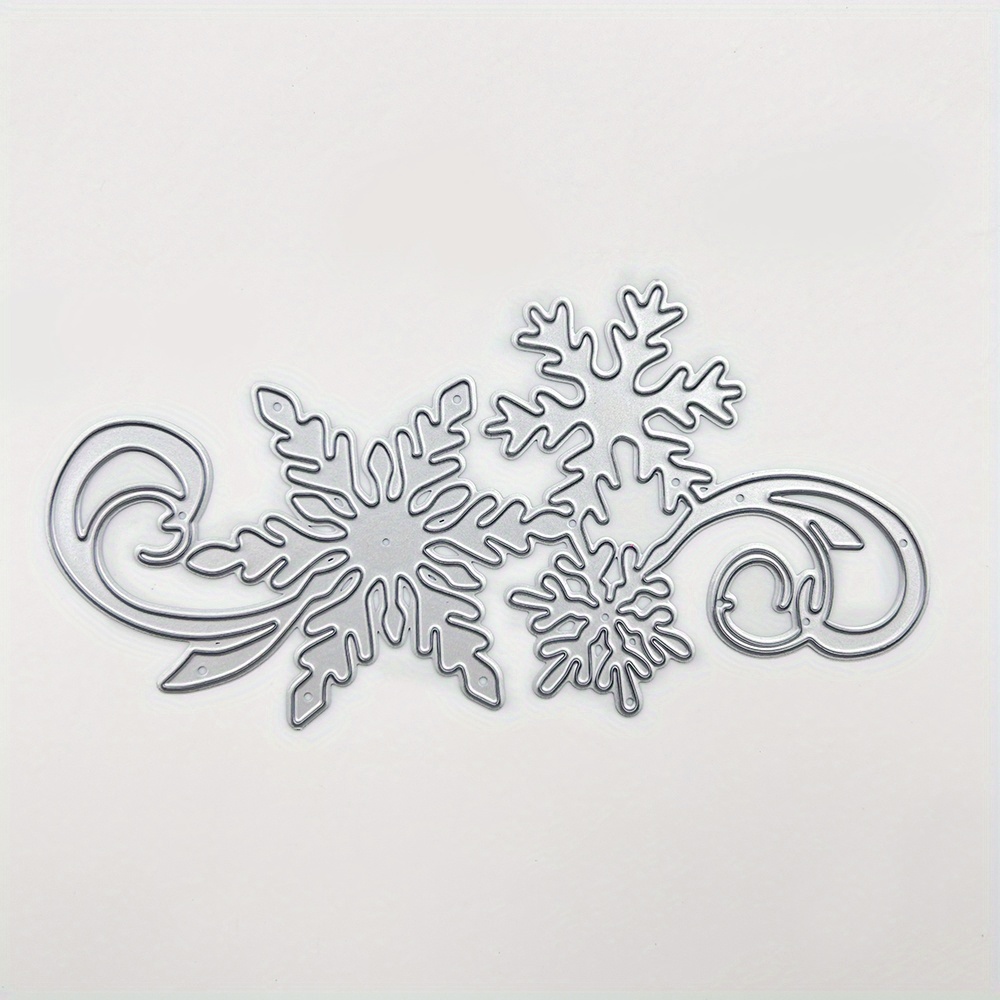 Image of Christmas Winter 1pc Christmas Cutting Dies, Metal Card Making Cuts Dies Merry Christmas Snowflake Dies Cut Embossing Stencils For Paper Card Making Diy Scrapbooking Photo Album