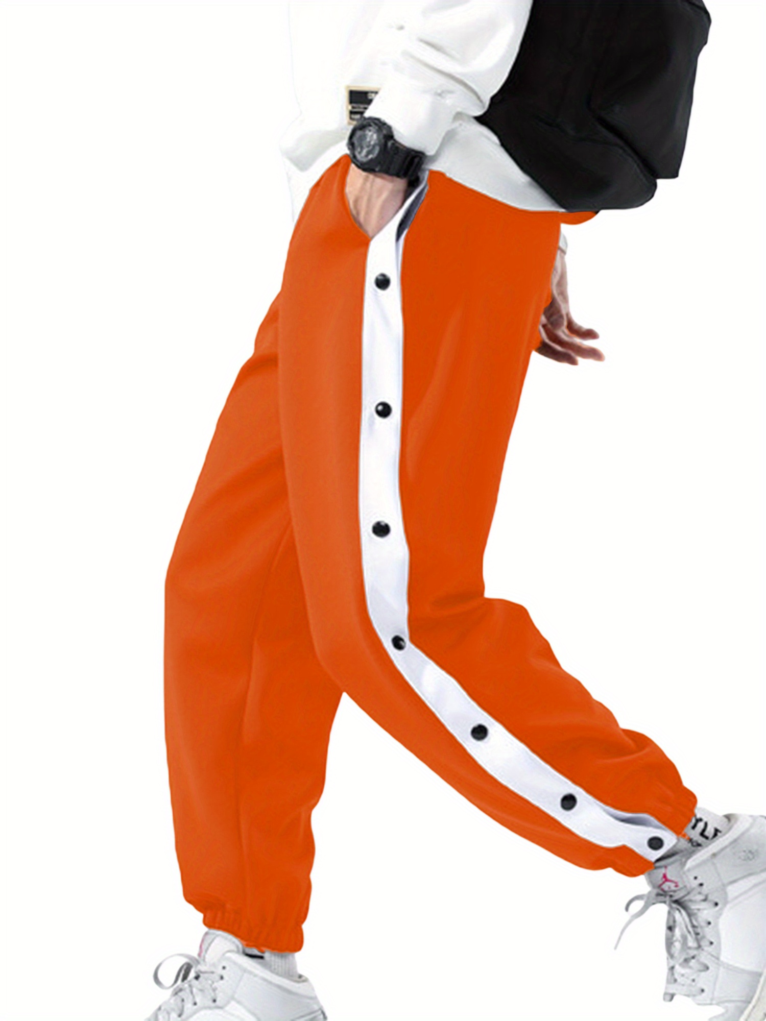 Button Mens Tear Away Sweatpants Mens Tear Away Basketball Pants