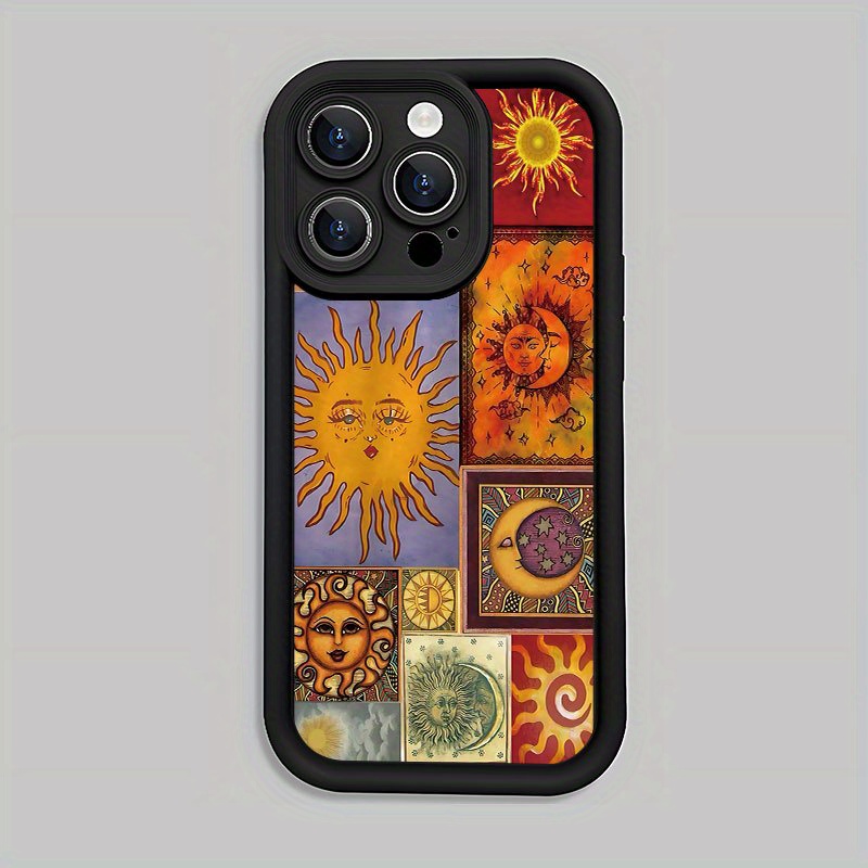TEMU Phone Case: Angel Eyes Soft Luxury Thickening Phone Case With Sun And Moon Pattern Uv Printing Matte Phone Cover 360 Degree Full Protection For