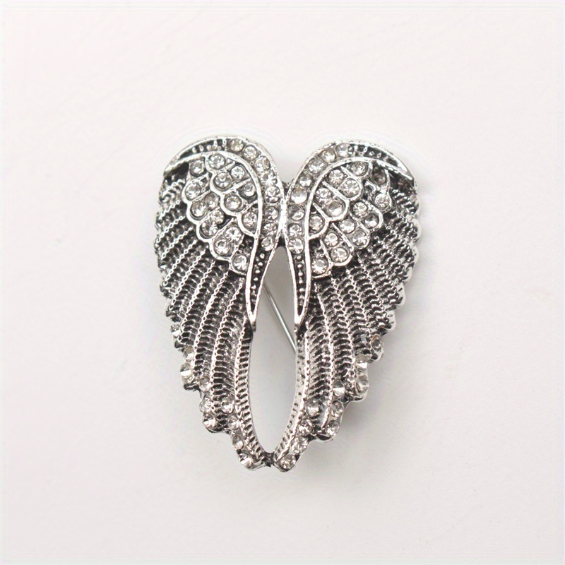 Image of 1pc Creative Fashion Exquisite Rhinestone Wing Brooch Corsage Multicolor Clothing Accessories For Men And Women Pins