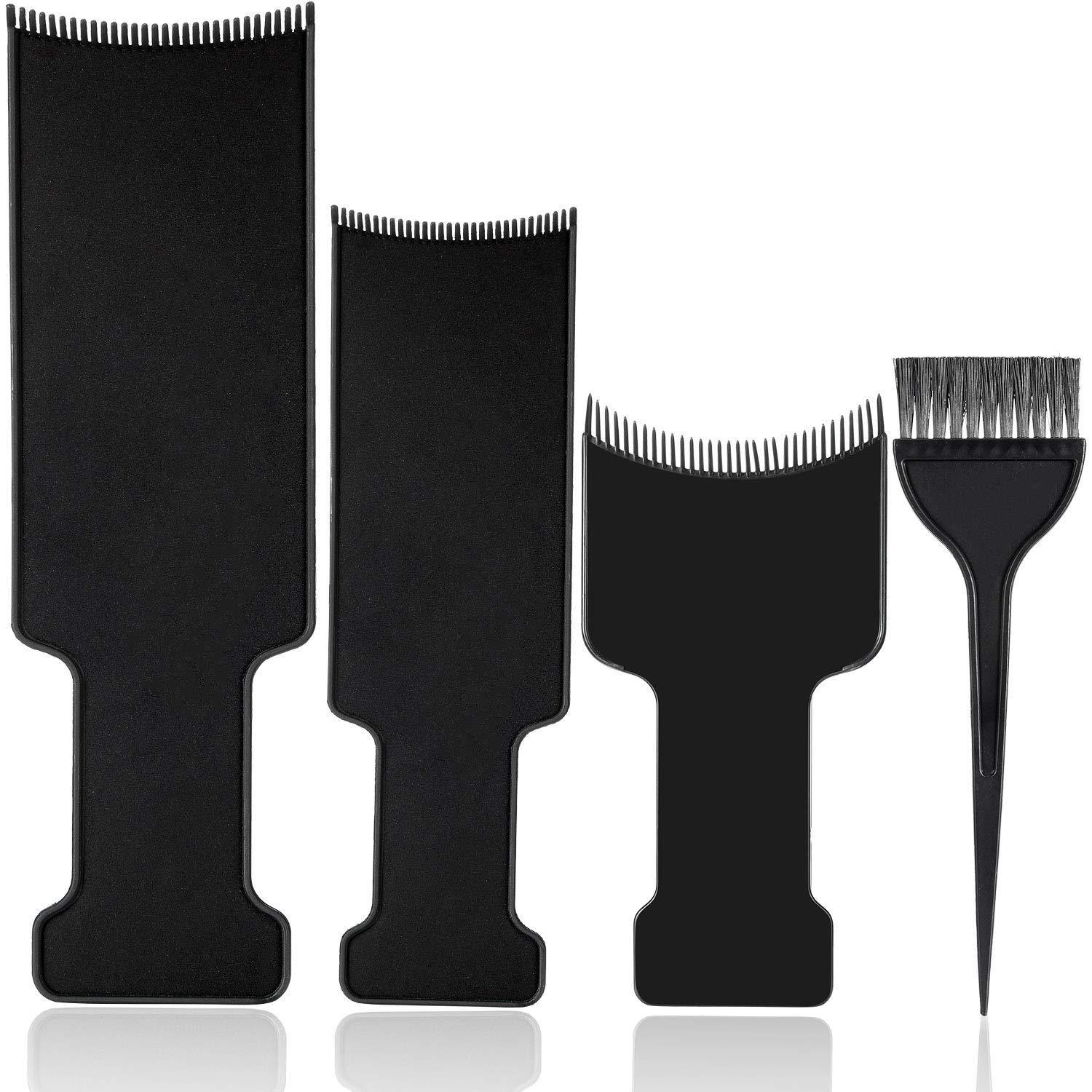 Image of Hair Dye Brush And Comb Set 4pcs, Professional Salon Highlighting Paddle And Hair Dye Brush Kit, Hair Dye Application Tools For Normal Hair, Durable And Easy To Clean Hairstyle Additions