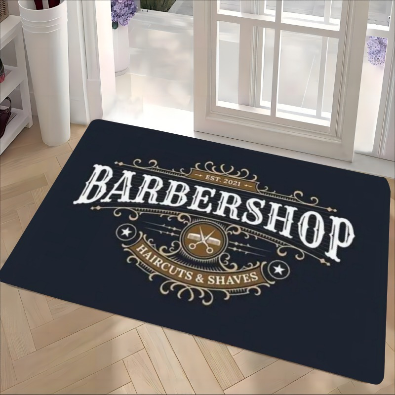 

Classic Barber Shop - Soft, Absorbent & Non-slip For Living Room, Bedroom, Entryway | Machine Washable Polyester Home Decor Rug