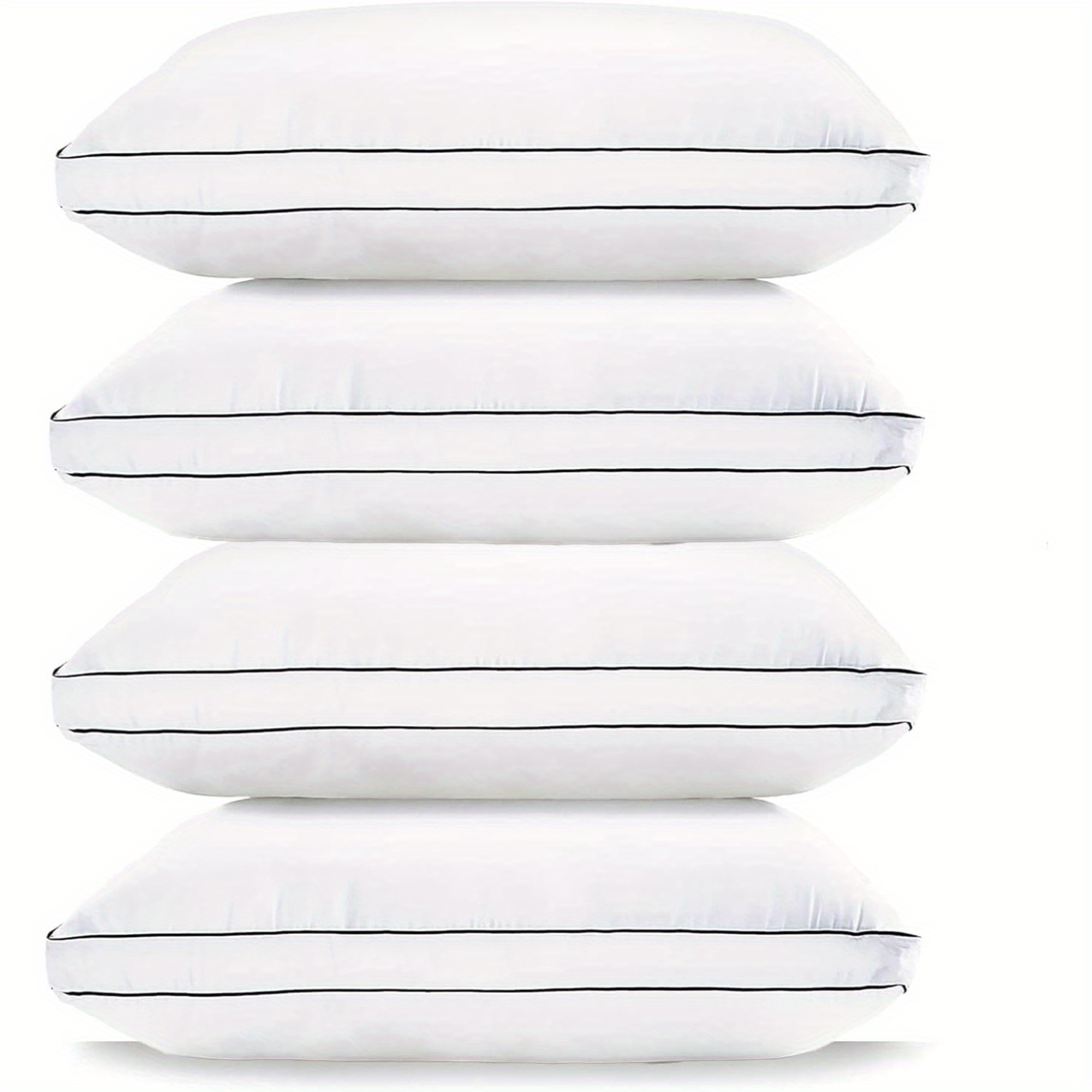 

Bed Pillows Set Of 4 - Quality Down Alternative Pillows For Back And , Soft And Supportive Gusseted Pillow Suitable For Indoor And Outdoor Camping