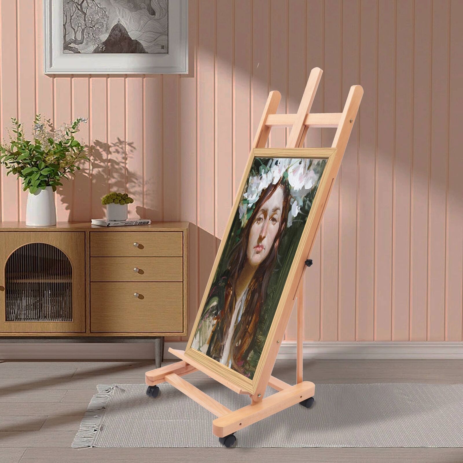 

Large Easel Heavy-duty Beech Wood Painting Art Easel Sale Studio Easel Beech Wood Artist Easel Height Adjustment Chinese Painting