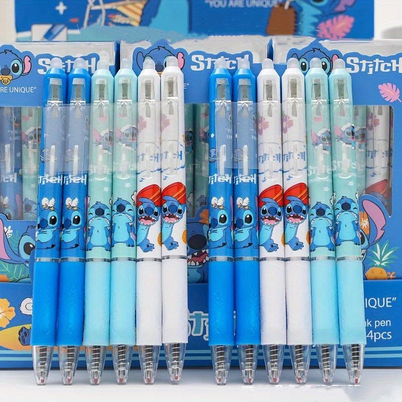 

Stitch Gel Pens Set With Refills - 12 Retractable 0.5mm Fine Point Pens And 40 Cartridges, Erasable Writing Pens, School Office Stationery, Student Supplies, Holiday Gift, No Feathers, Plastic