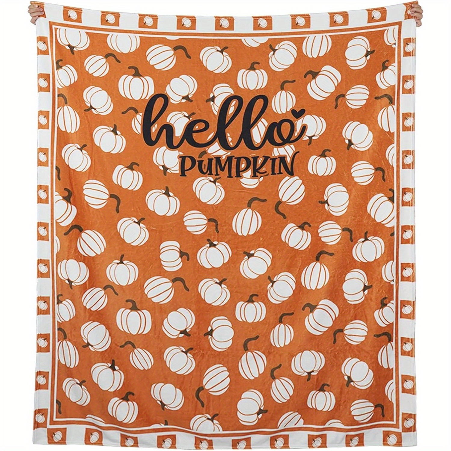 

Fall Throw Blanket, Autumn Throw Blanket For Living Room Couch And Bedroom, White Pumpkins Soft Cozy Fall Blanket, Cute Fall Pumpkin Blanket For Home Thanksgiving Decor