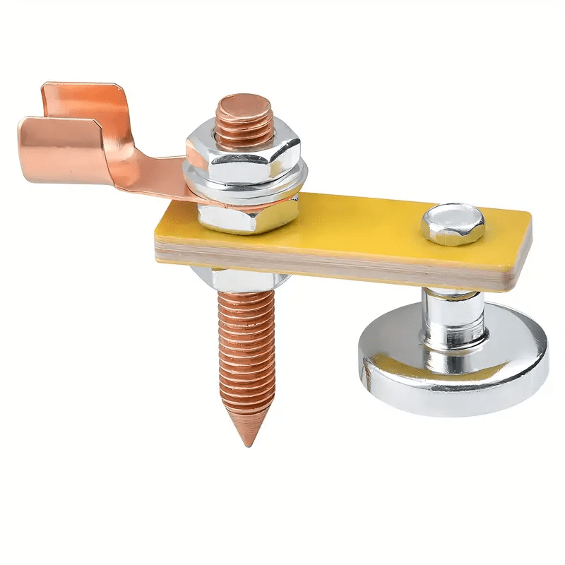 TEMU 1pc Copper Magnetic Welding Stud, Stud Welding Magnetic Bracket, Grounding Clamp Locator For Car Body Welding, Stable Welding