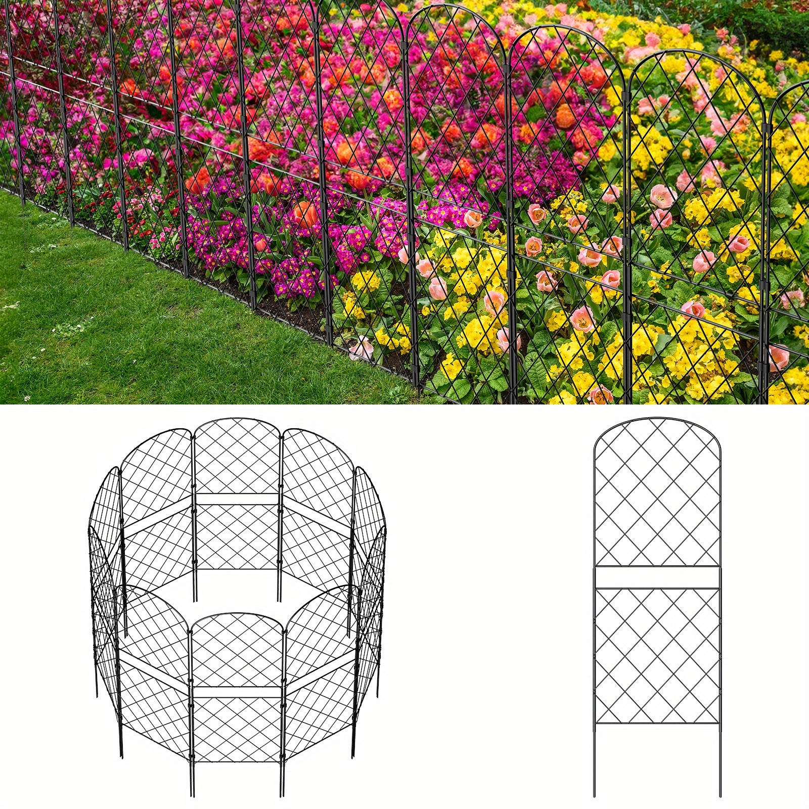 

Decorative Garden Fence 10 Pack, 37.5in (h) X 10.8ft (l) Animal Barrier Fence, Rustproof Metal Fencing For Yard, Dog Rabbits Wire Section Garden Edging Border For Yard Patio Garden, Arched