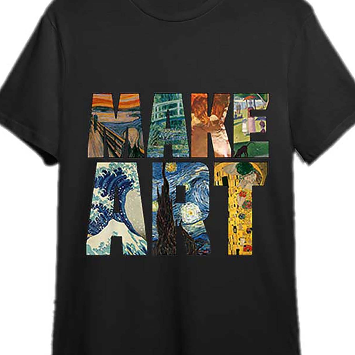 

Humorous Painting Cool T-shirt Fun Men Short Sleeve Graphic T-shirt Series Black