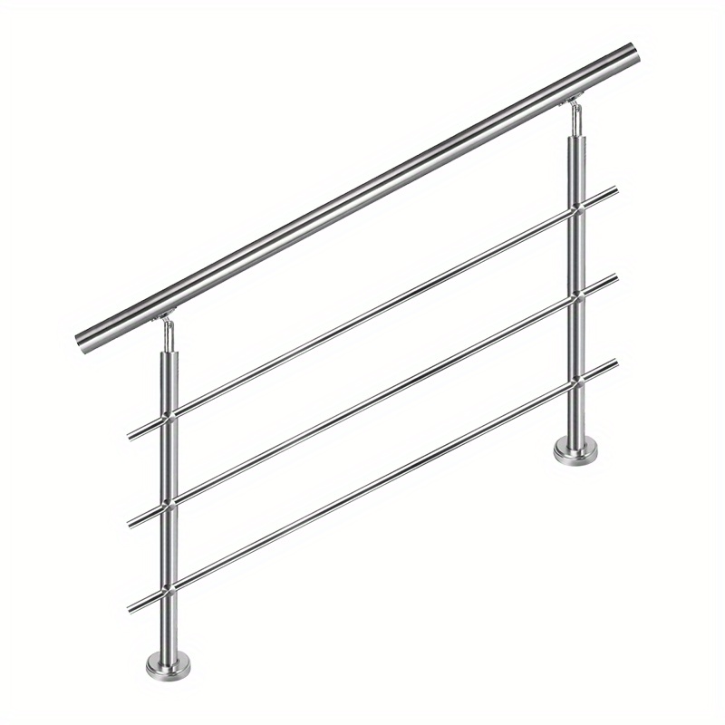 Image of Handrail Railing Stair Railing 80cm Diameter 42mm Stainless Steel Braces Patio Railing Floor Mounting Kit Stairs Parapet For Indoor Outdoor Stairs Balcony, 0 / 2 Braces/ Braces/ 5