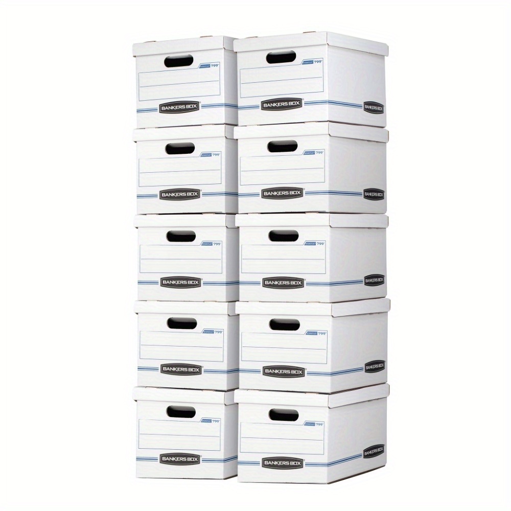 

Basic Duty Letter/ Legal File Storage Box With , 10 Pack, White Corrugate Cardboard