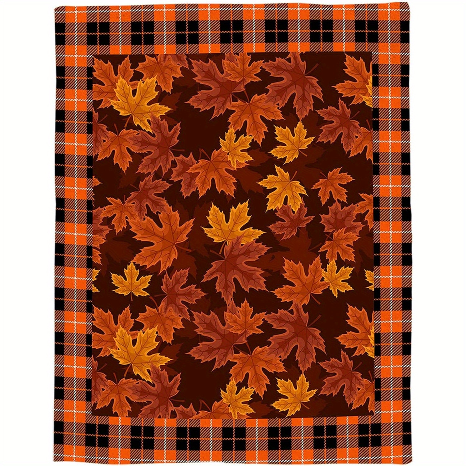 

Fall Blanket Leaves Fleece Throw Blankets Thanksgiving Check Plaid Buffalo Warm Cozy Soft Breathable Bedspread For Thanksgiving Day Couch Bedroom