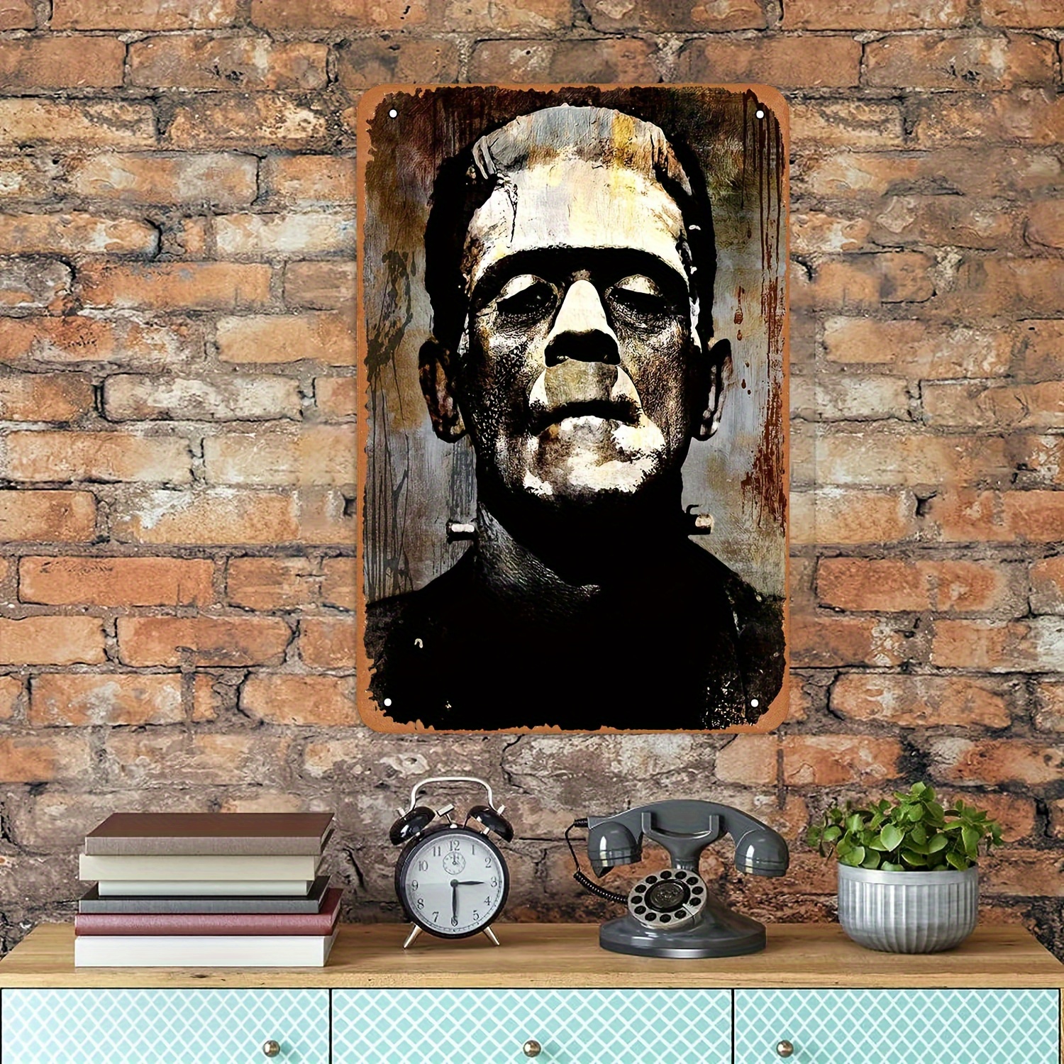 

Frankenstein Vintage Metal Sheet Sign - 8x12 "scary Office Bar Wall Decoration | Durable High Quality Metal Posters