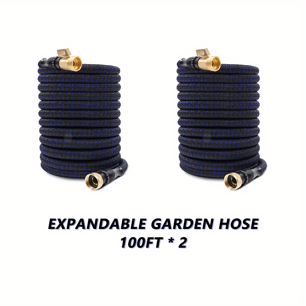 

Expandable Garden Hose 100ft X 2, Double Flexible Water Hose 100ft, 3/ 4" Reusable Solid Brass Connectors, Suit For Gardening Activities Such As Watering And Cleaning