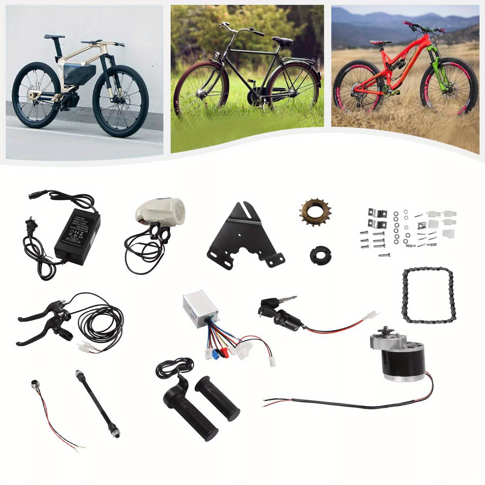 

24v 250w Electric Bicycle Conversion Kit E-bike Cycling Brush Motor & Controller