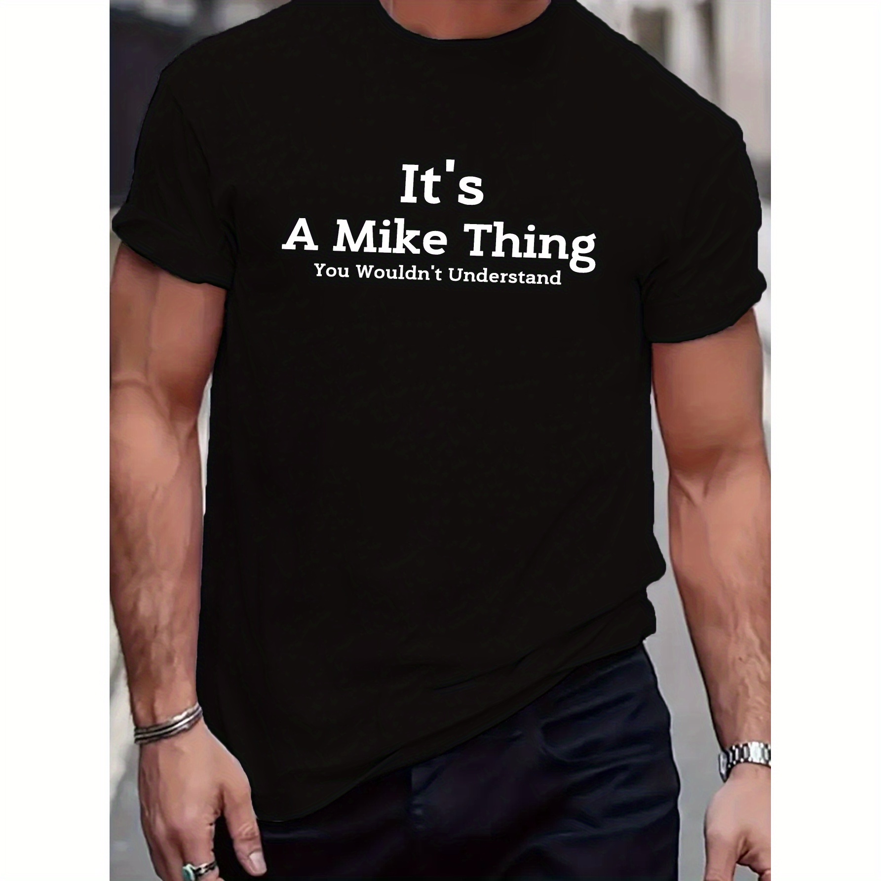 

1pc 100% Cotton T-shirt, It's A Mike Thing... Printed T-shirt, Men's T-shirt, Summer Casual Short Sleeve T-shirt