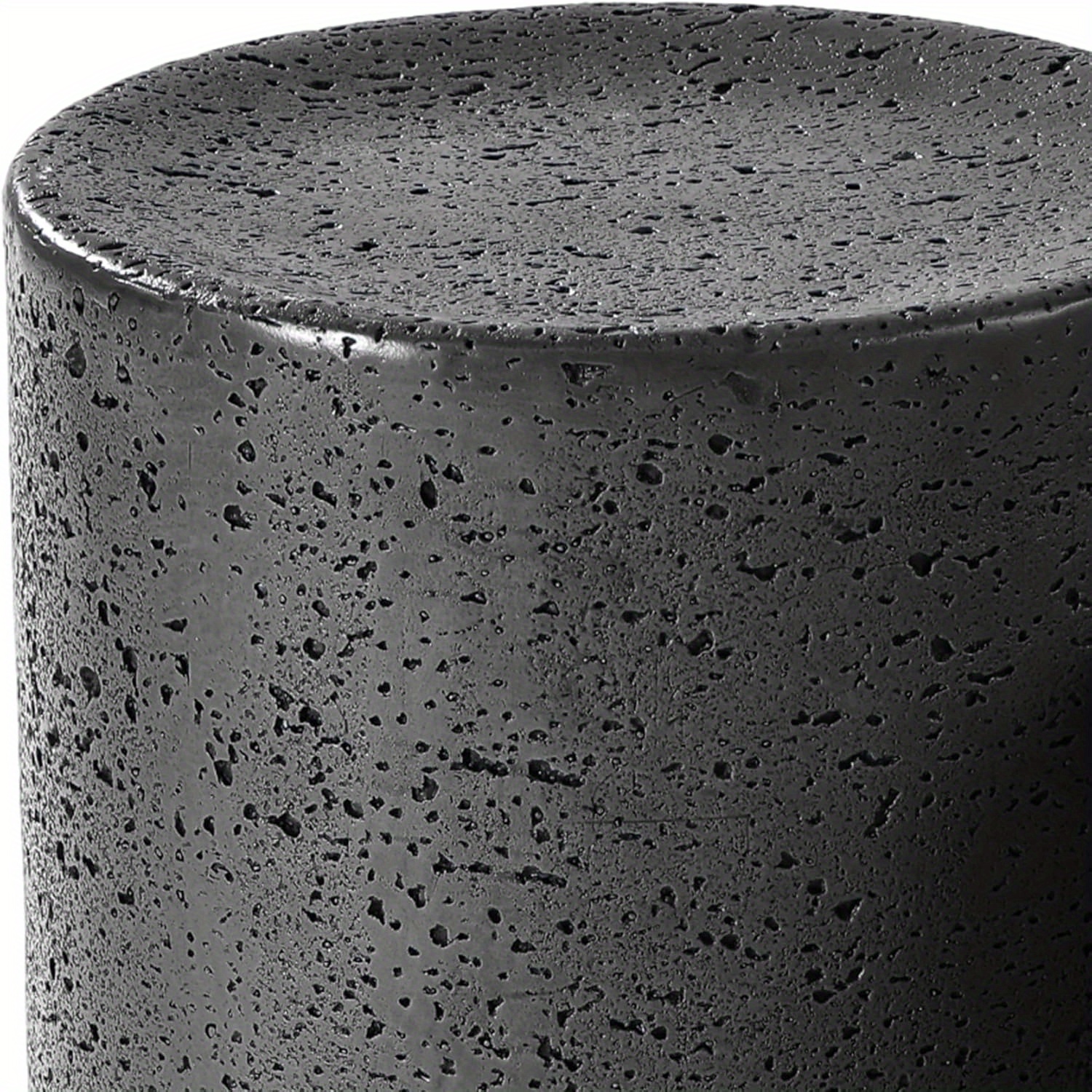 Set of Two Dark Concrete Side Tables, Perfect for Outdoor Use. These Nesting Tables Are 14 Inches in Diameter And Serve As Stylish Accent Tables for Your Patio. They Can Also Function As Garden Stools for Your Yard Or Pool Area