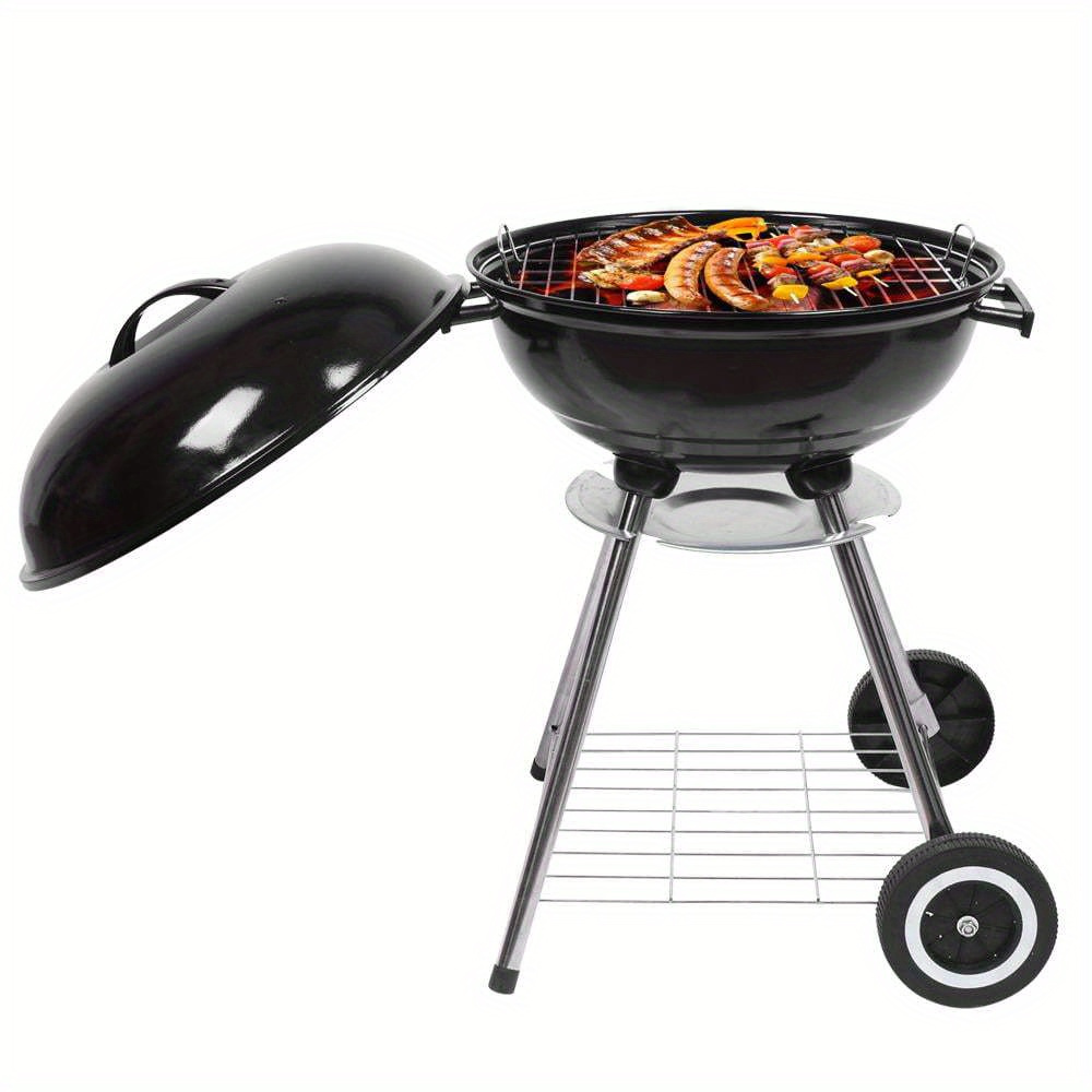 TEMU 18" Portable Charcoal Grill With Wheels Suitable For Patio, Picnic, Backyard