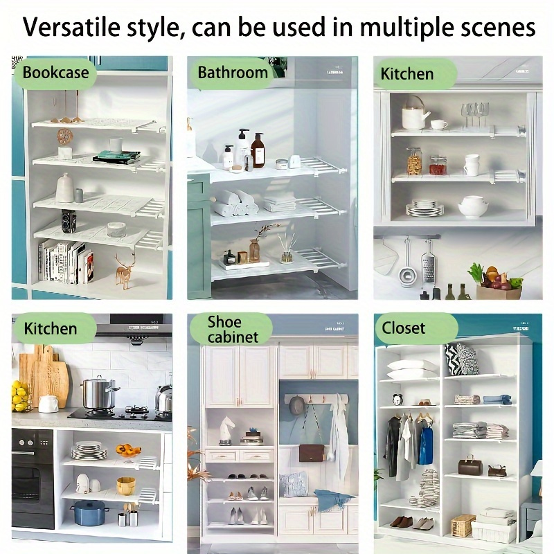 one wardrobe partition layered non drilling cabinet partition shelf   shoe cabinet   storage and organizing shelf suitable for kitchen bedroom bathroom office closet dressing table home storage organization shelf dividers Product details 8