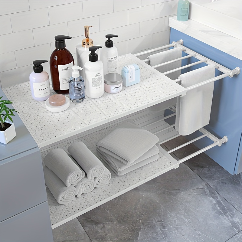 one wardrobe partition layered non drilling cabinet partition shelf   shoe cabinet   storage and organizing shelf suitable for kitchen bedroom bathroom office closet dressing table home storage organization shelf dividers Product details 0