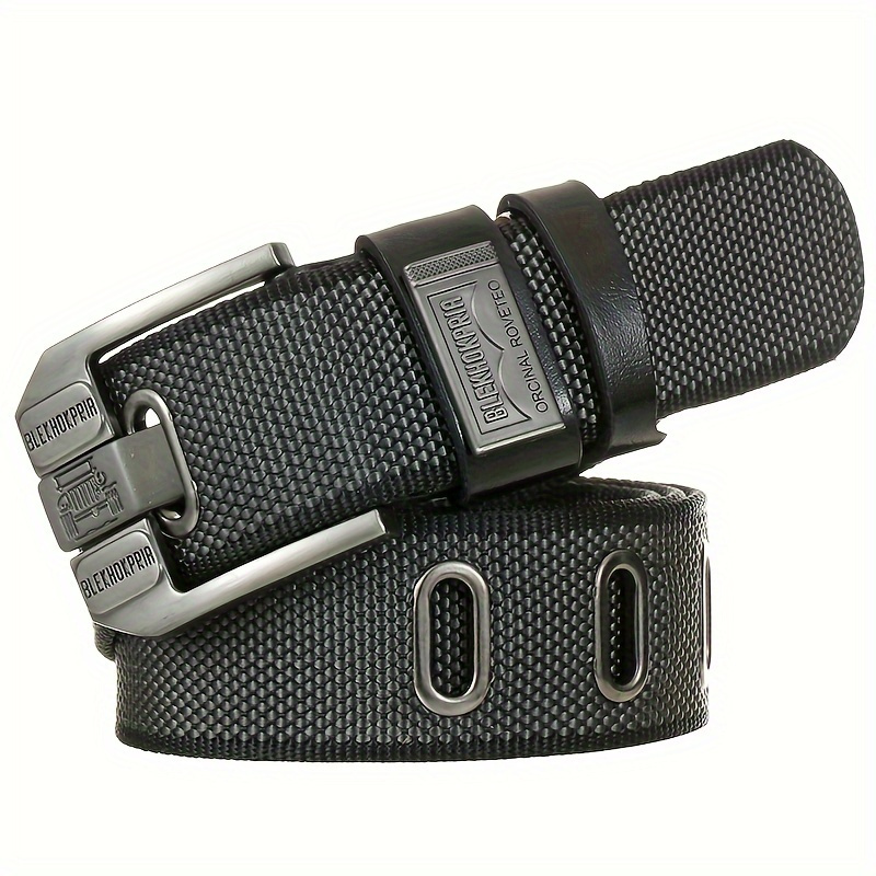 

1pcs Minimalist Style Men's Belt Strap With Sliding , Flexible Canvas Strap, Large-sized Alloy Square , Multifunctional Accessories Are Very Suitable For Gift , , Christmas Holiday Gifts