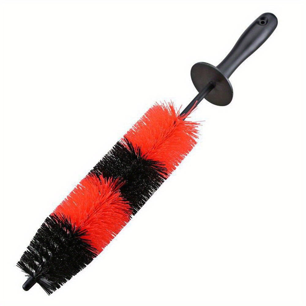 TEMU Master Wheel Brush, Easy Reach Wheel And Rim Detailing Brush 17’’ Long Soft Bristle, Car Wheel Brush, Rim Tire Detail Brush, Multipurpose Use For Wheels, Rims, Exhaust Tips, Motorcycles (red)