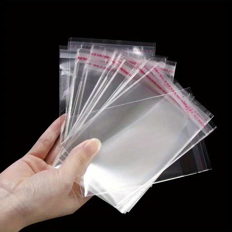 

100 Small And Medium Transparent Self-sealing Glass Paper Bags - Jewelry, Candy, And Gift Storage - Durable And Resealable - Opp Plastic With Sealing Strips