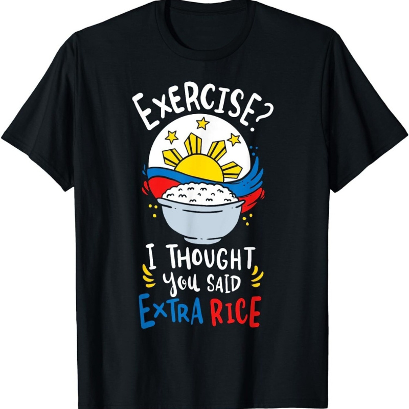 

Filipino Rice Funny Quotes Fashion Flat Bottom Digital Printed Men's T-shirt, Pure Cotton Comfortable Casual Wear, Trendy Design, High Quality Short Sleeves