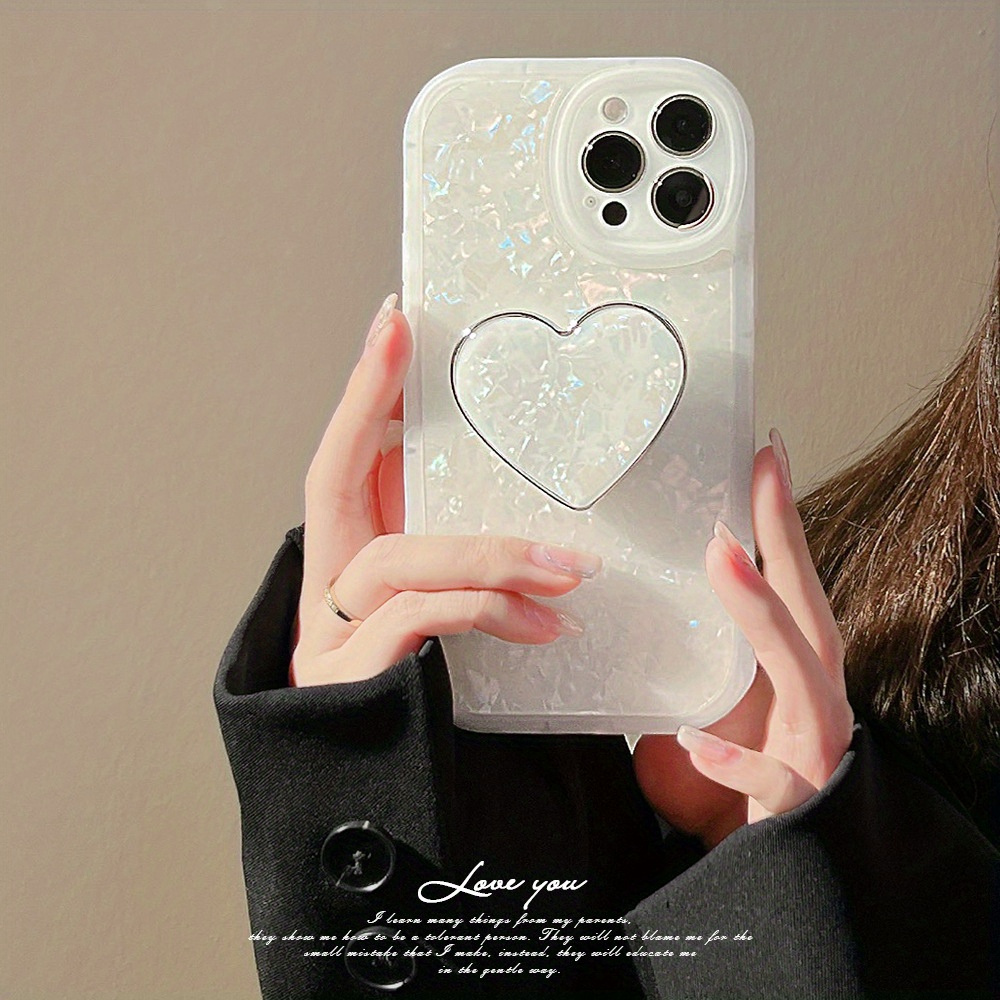 

High-end New Shell Pattern Love Bracket Mobile Phone Case Suitable For Apple 15/14/13/12/11/xsmax/xs/xr Series