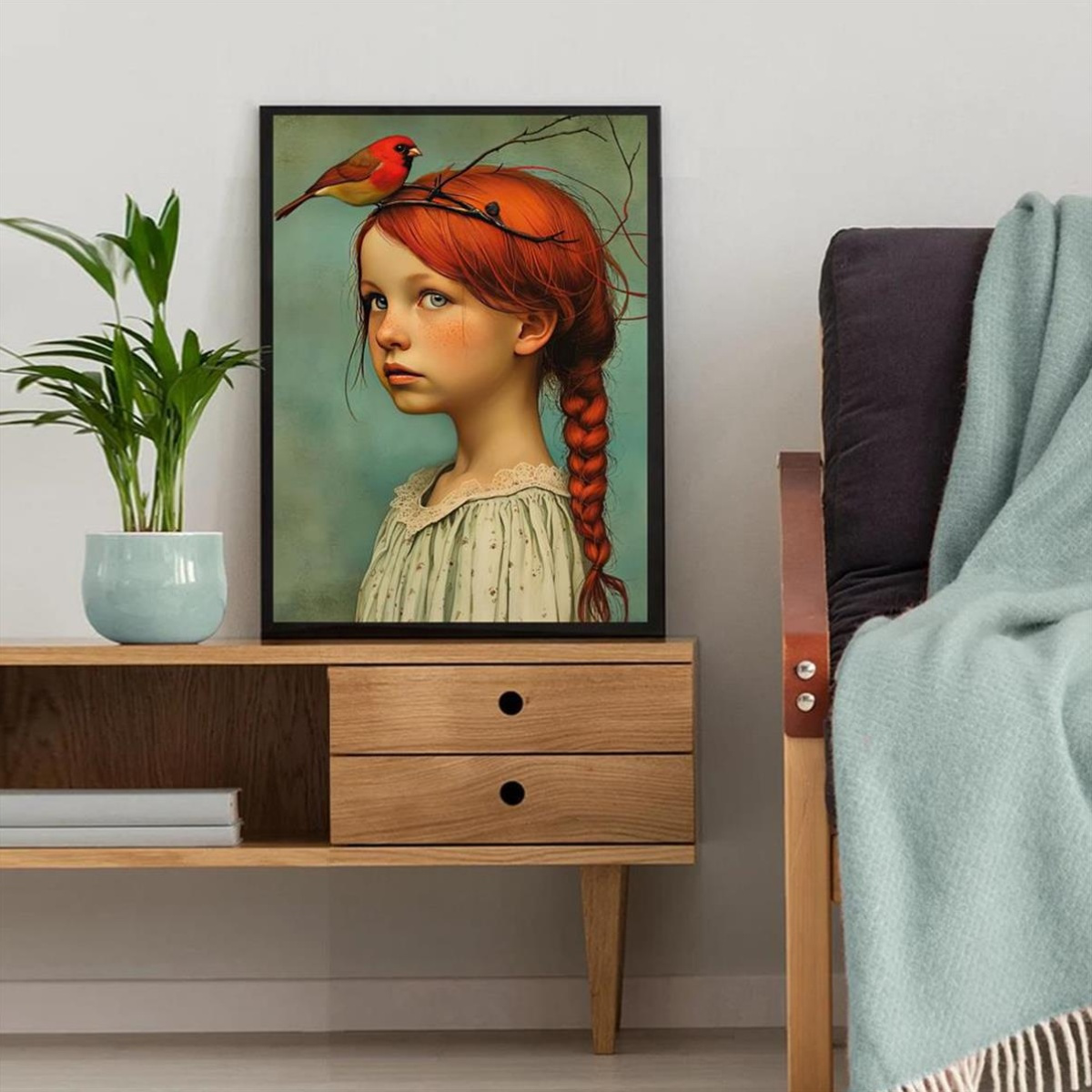 

1pc Art Deco Canvas Wrapped Canvas- Wrapped Canvas And Girl Wall Art Print For Indoor& Outdoor Decor, Orientation Wall Hanging For Home Office, Bathroom, Living Room, Bedroom, Restaurants.