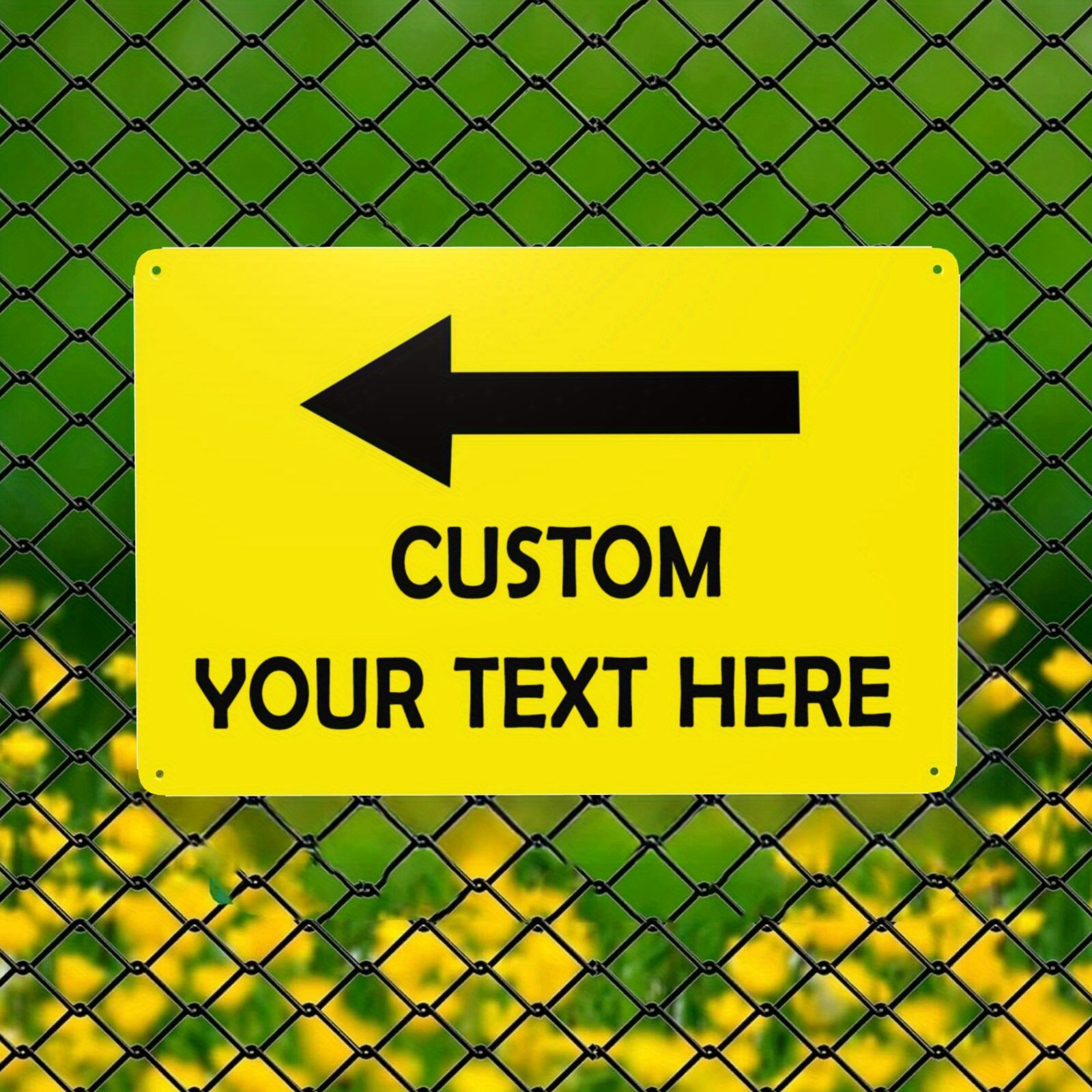 TEMU Custom Vintage-style Sign - Personalized Yellow Arrow Metal Wall Art, Waterproof & Durable, 8x12 Inches