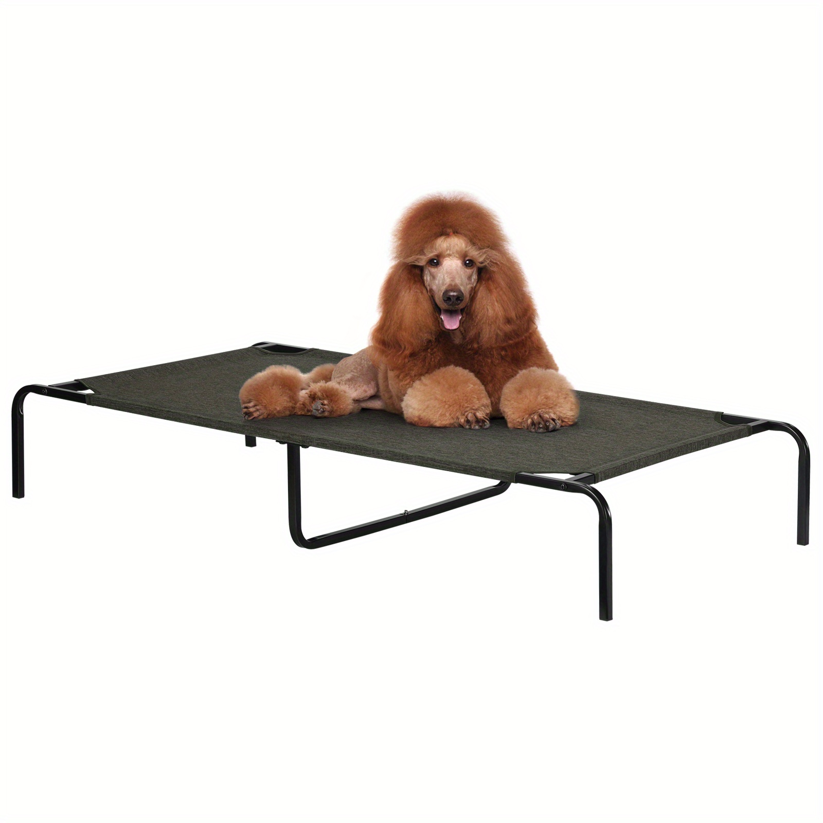 TEMU Outdoor Elevated Dog Bed, Raised Dog Bed For Large Dogs Pets, Washable Camping Dog Cot, Chew Proof Pet Bed With Breathable Mesh, 44" X 24.5" Dark Brown, L