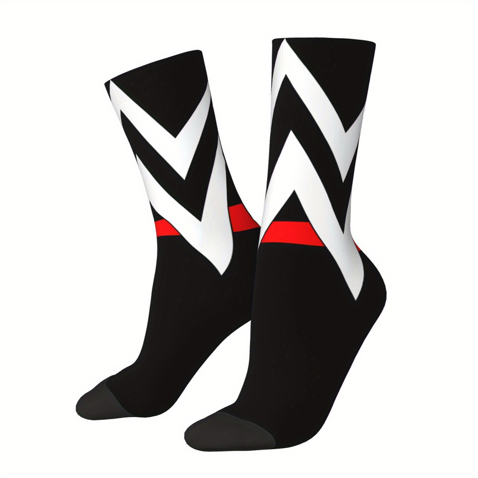 

1 Pair Men's Knit Socks With Cartoon , Crew Length Casual Athletic Polyester & Spandex