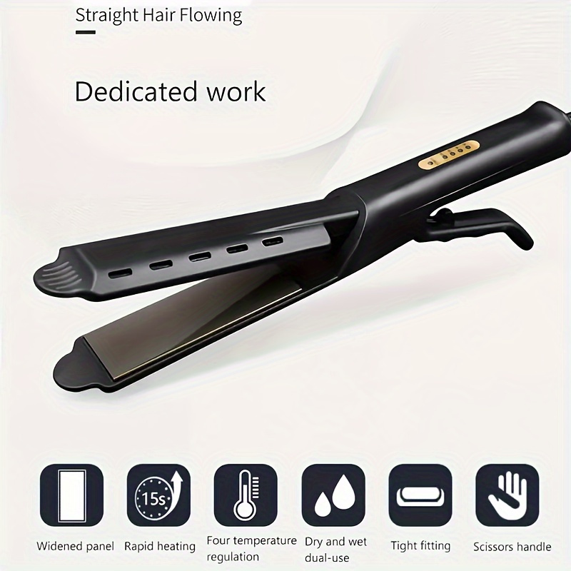 TEMU Professional Hair Straightener, 4-gear Temperature Adjustment, Flat Hair Straightener Hair Curler Dual Purpose, Gift For Ladies, Day Gift