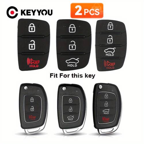 2pcs replacement remote key shell for for hyundai santa fe key 3 4 buttons pad cover case