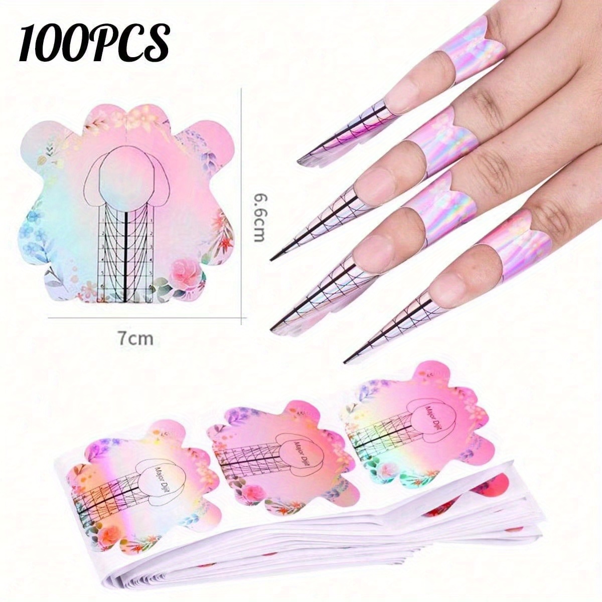 Laser Nail Extension Forms - Gel & Acrylic Tips Builder Stickers, Odorless Manicure Tool For Hands, Feet & Nails