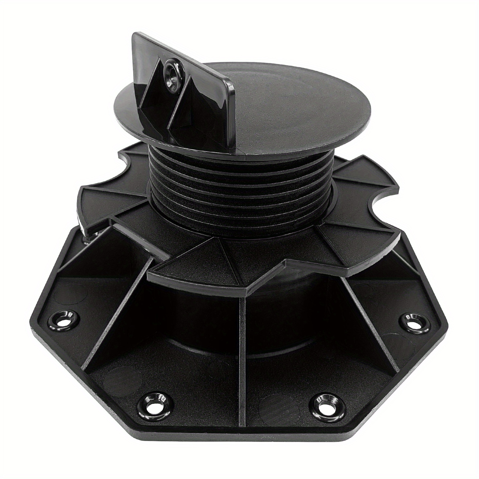 Image of Height-adjustable Bearing, 60-140mm, Patio Bearing Patio Bearing Plate Bearing Patio Feet Substructure Patio Panels Black Adjustable Feet Plastic For Decking Patio