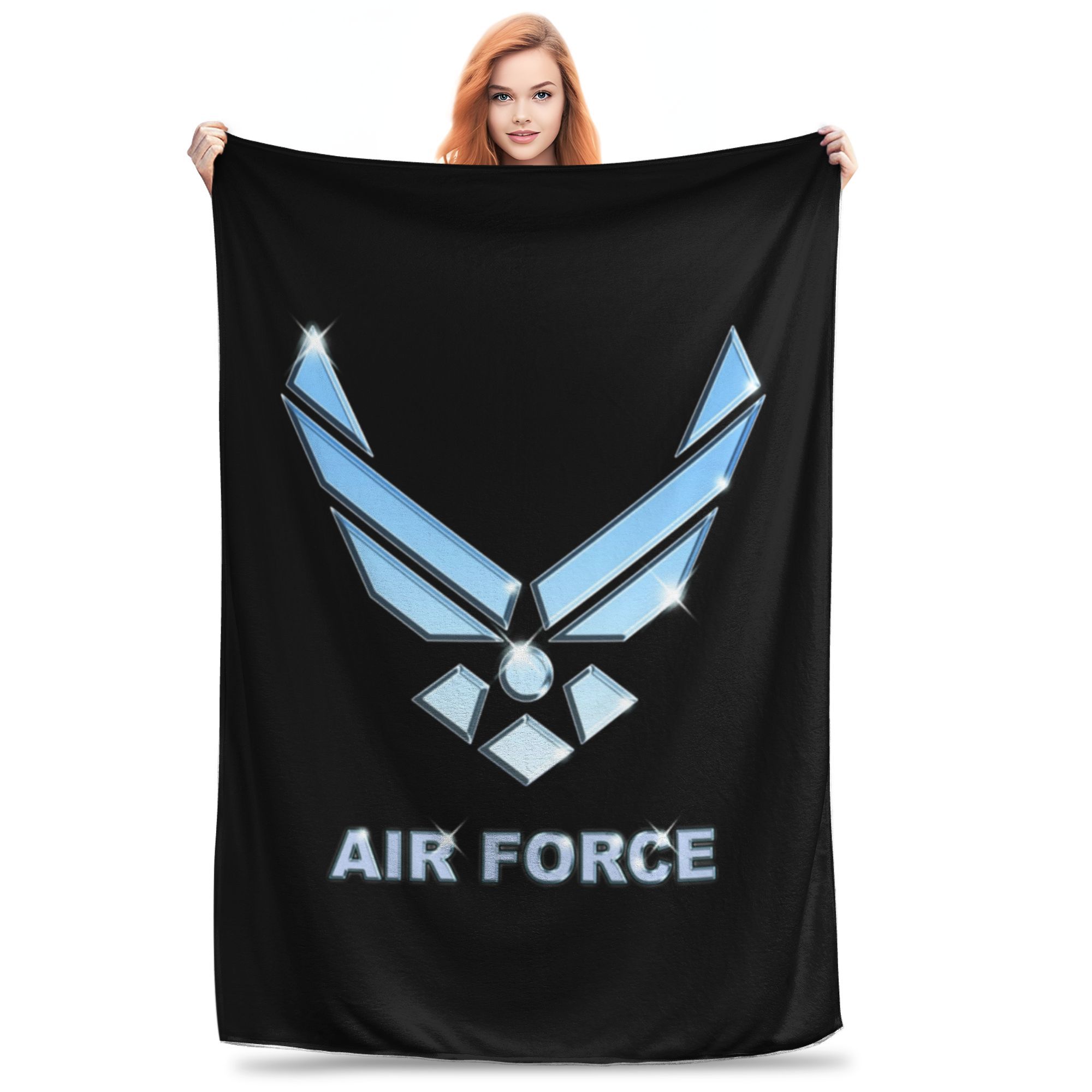 

Air Force Badge Print Soft Flannel Throw Blanket - Versatile For Couch, Office, Bed, Camping & Travel | Cozy All-season Nap Blanket With Creative Patterns | Perfect Gift Idea