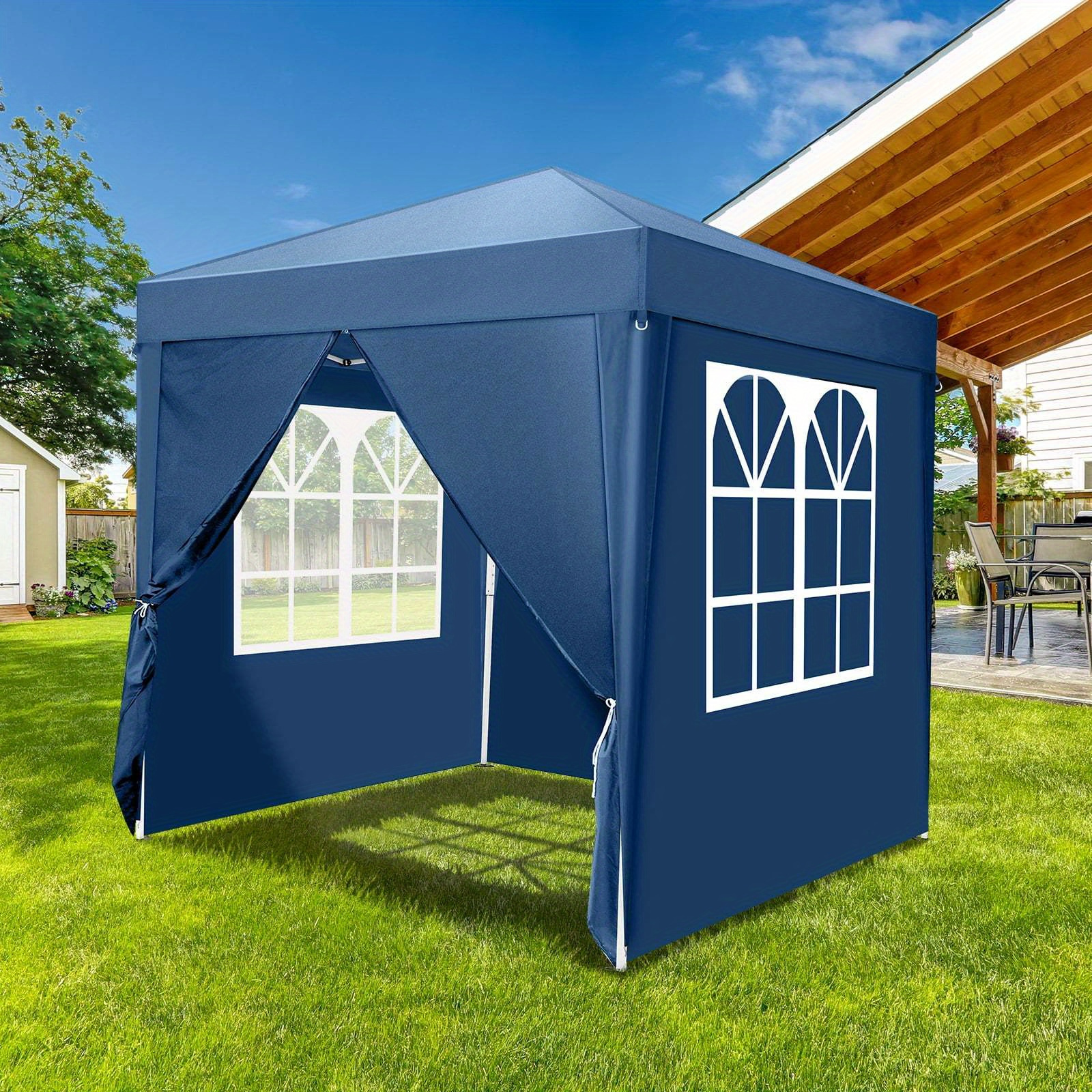 

6.5*6.5ft Blue/green 4 Panels-2 Doors 2 Windows Folding Shed Oxford Cloth Plastic Iron Pipe Lt Portable