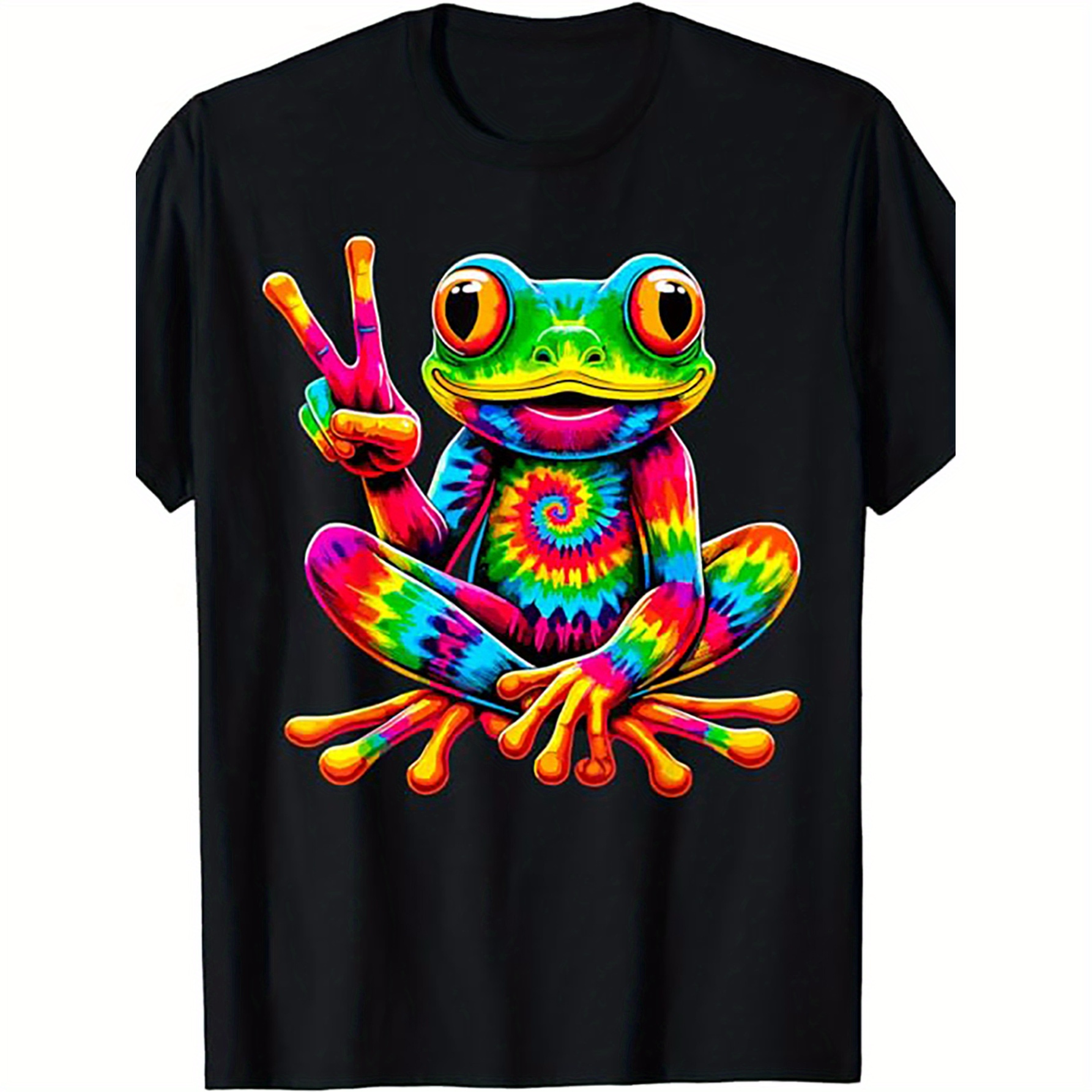 

Tie-dye Cool Frog Peace Sign Hippie T-shirt