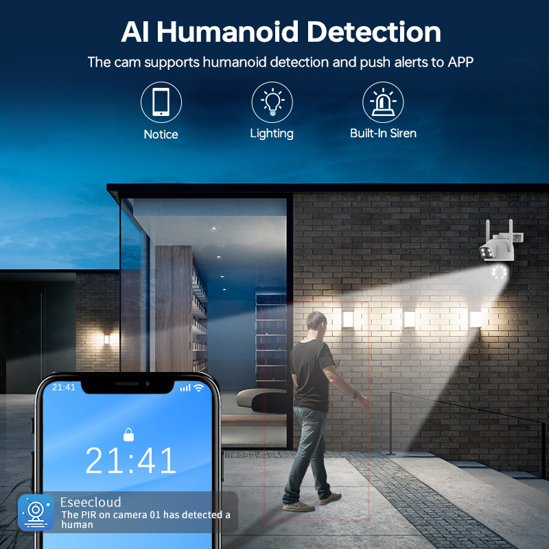 1 dona ikki tomonlama linzali 2MP+2MP WiFi xavfsizlik kamerasi, rangli tungi koʻrish qobiliyatiga ega 2.4/5G simsiz CCTV, 360° koʻrish, harakatni aniqlash, ikki tomonlama audio, IP65 suv oʻtkazmaydigan, egilish, USB quvvati, ABS materiali, uy nazorati va uy hayvonlari uchun Monitoring tafsilotlari 6