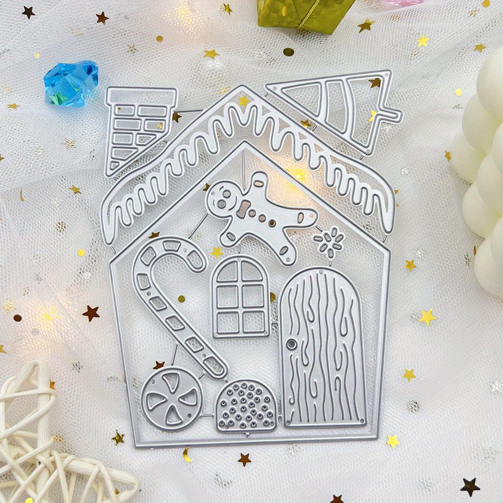 

[christmas][winter]1pc Christmas House Metal Cutting Dies Set For Diy Scrapbook Cutting Die Paper Cards Embossed Craft Die