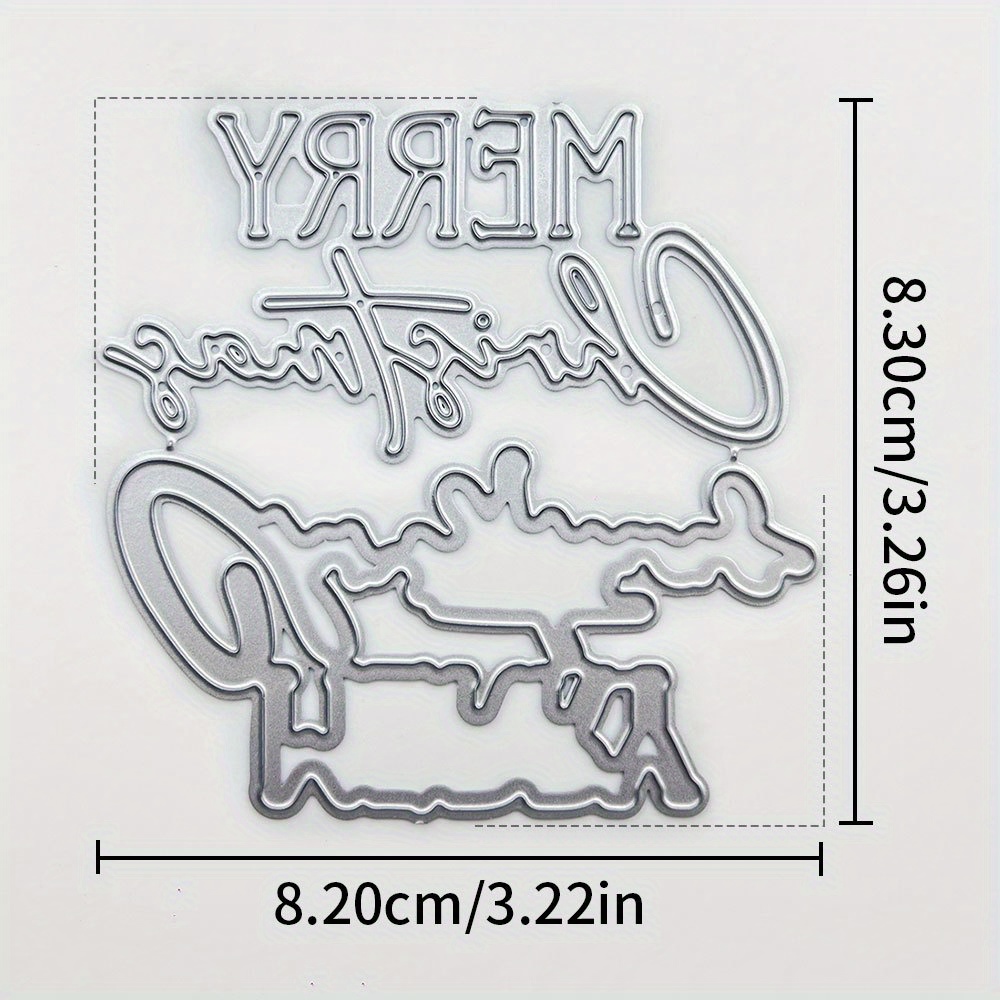 Merry Christmas Metal Cutting Dies - DIY Card Making & Scrapbooking Supplies