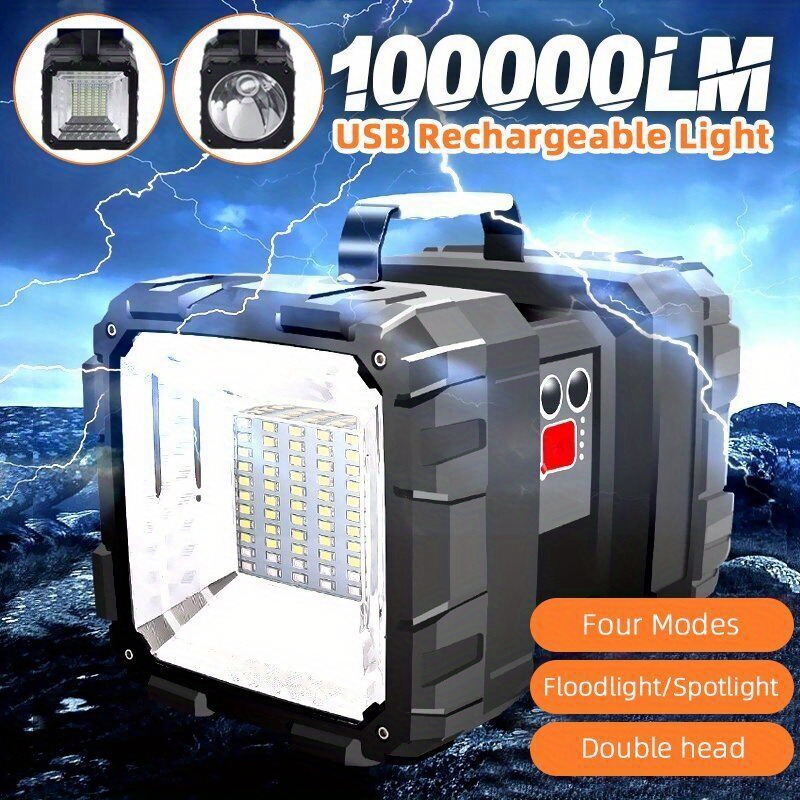 

Led Spotlight , Rechargeable 10000mah Spotlight Camping Led