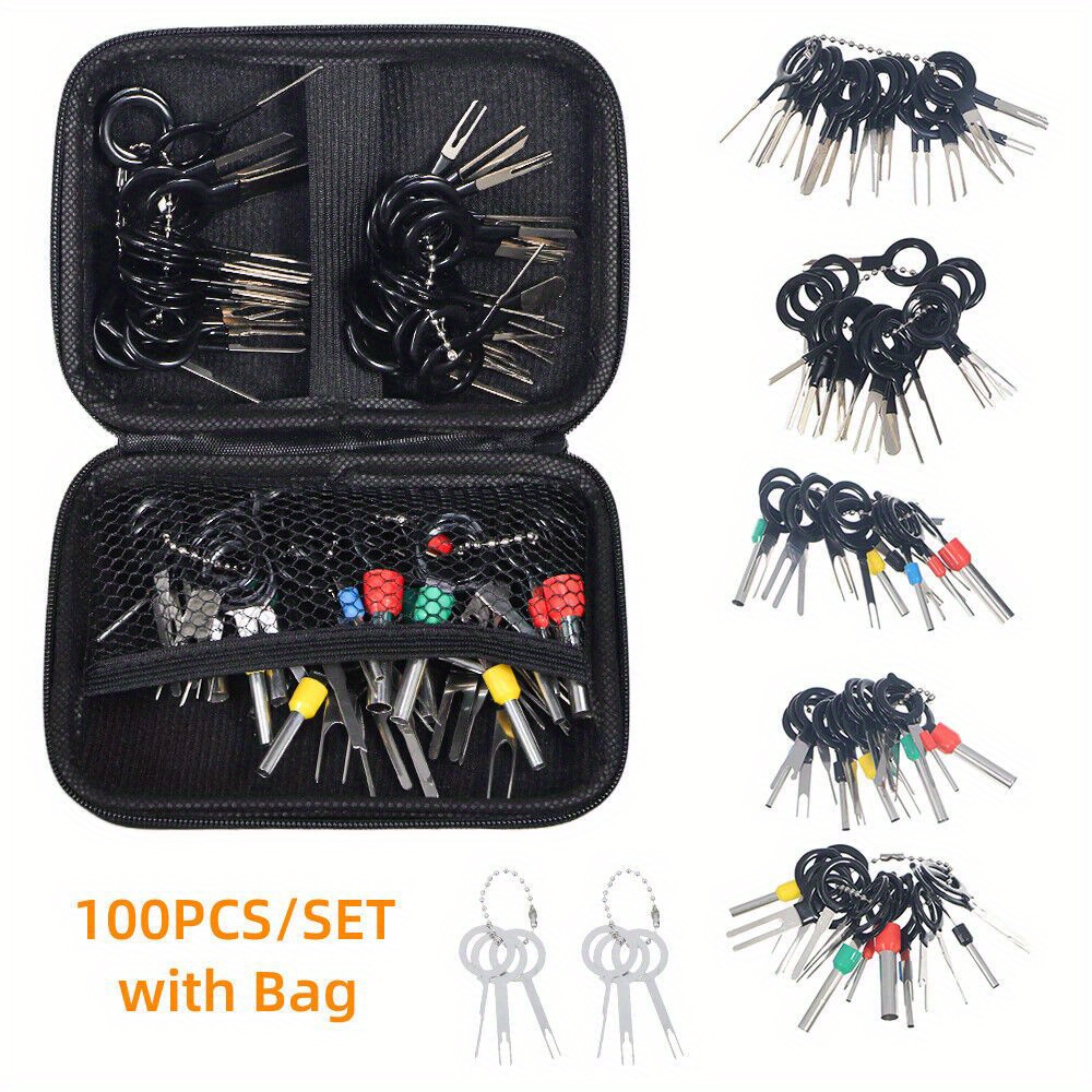 TEMU 100pcs Pin Ejector Wire Kit Extractor Connector Puller Car Terminal Removal Tool