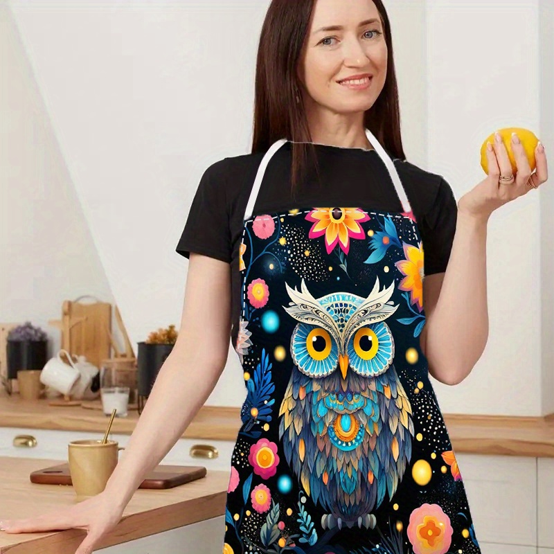 

Floral Print Kitchen Apron - , Washable Polyester Cooking & Cleaning Bib For Men And Women, & Restaurant Use