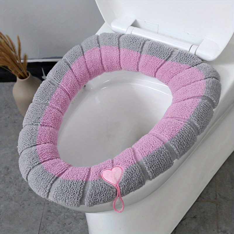 

Four-piece Set Two-color Toilet Seat Cushion, Home Toilet Seat Cover, Toilet Seat Cover, Winter Thickened Toilet Seat Cover, Toilet Pad, Washable Toilet Seat Cover, Home Essential