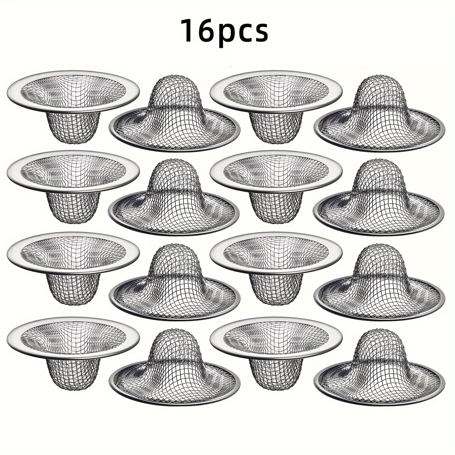 Image of 16 1 Bathroom Sink Drain Strainer, Stainless Steel Sink , Household Sink Strainer Prevent Hair Blockage, Sink Drain Basket, Sink Drain Strainer, , Bathroom Additions