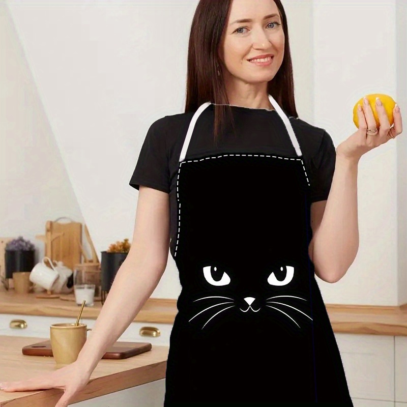 

Face Print Apron, Linen Kitchen Apron For Cooking, & Reusable, Sleeveless, Woven Fabric, 180g/m², Gift For Home & Restaurant Use