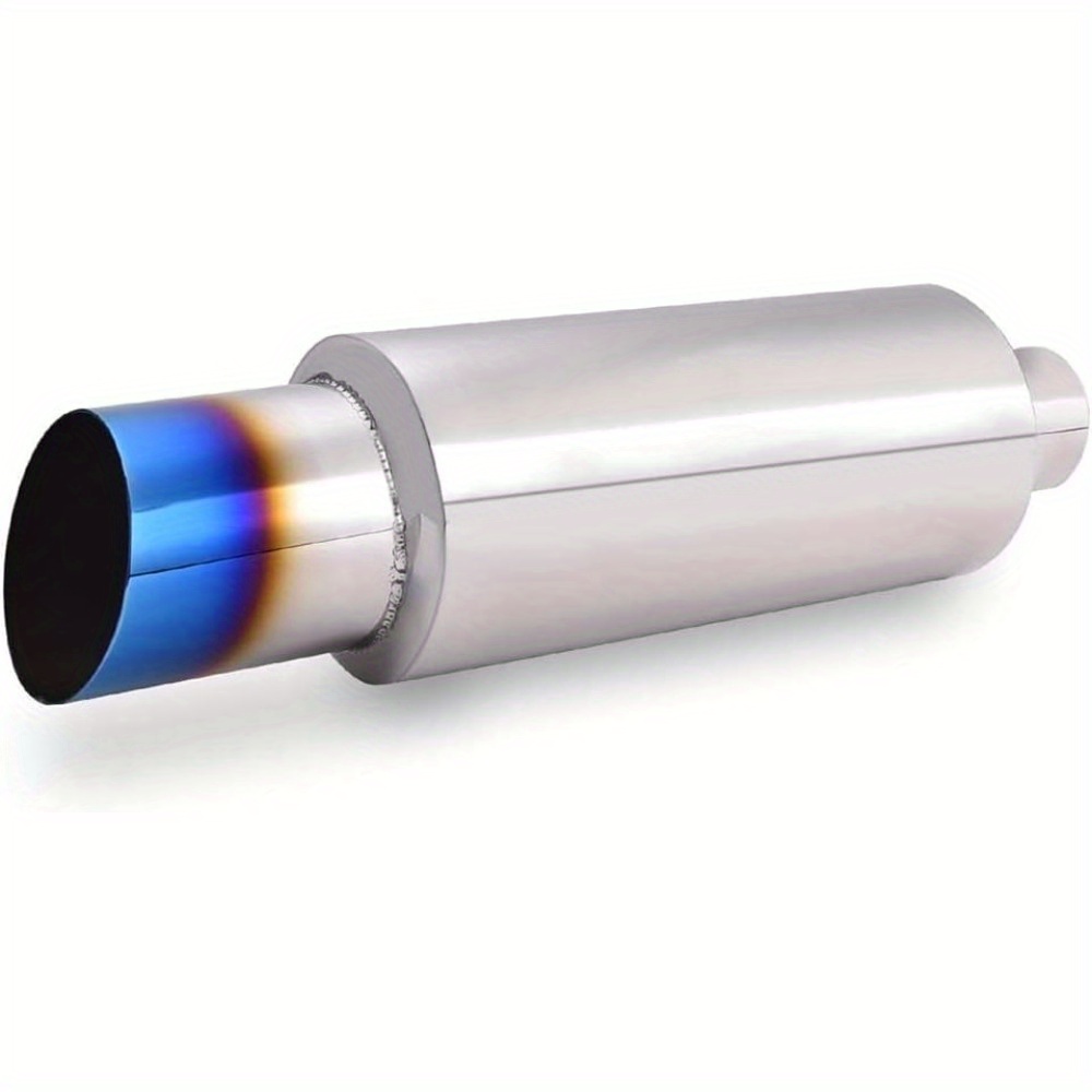 TEMU 2.0 Inch Inlet 3.0 Inch Outlet Stainless Steel Exhaust Tip N1 Burnt Type | Universal For Most Cars, Sedans, And Trucks, 14.8 Inches Overall Length